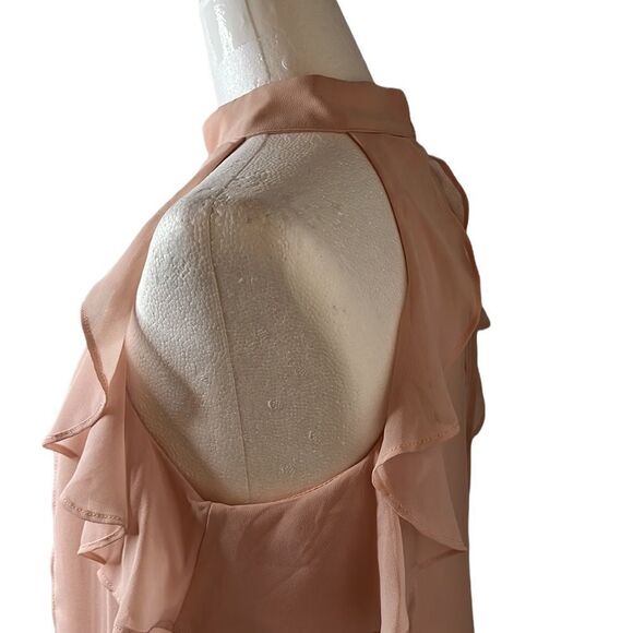 Bcbgeneration light pink blush sleeveless dress choker  + keyhole neck SZ XS - Picture 4 of 13